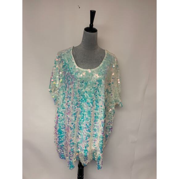 torrid Tops - Torrid Top Iridescent Sequins Glam Bling Holiday Special Event Womens SZ 4(26)